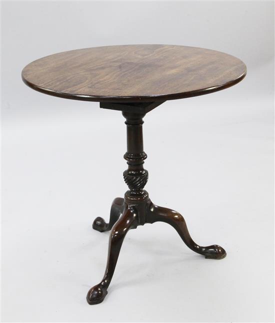 A George III mahogany tea table, Diam.2ft 5in. H.2ft 4in.